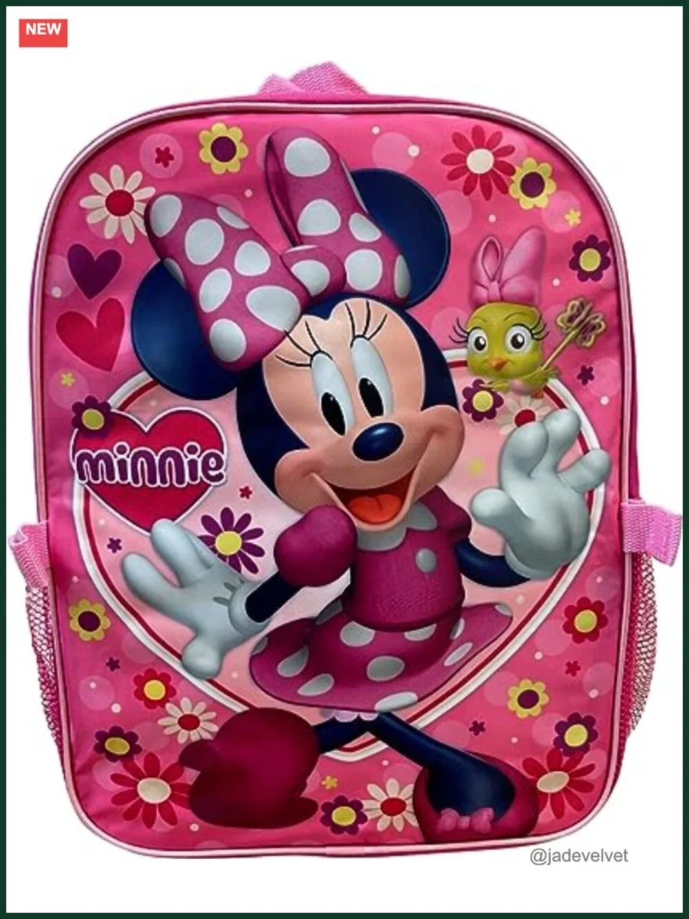 16 Inch Kids Backpack with Removable Insulated Lunch Box, Polyester, Minnie